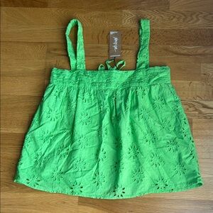 Nasty Gal Bright Green Eyelet Top